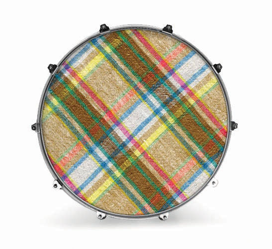 Evans Fabrics Bass Drum Head - Plaid 1