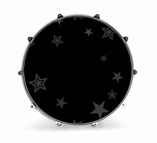 Evans Graphics Bass Drum Head - Grey Stars