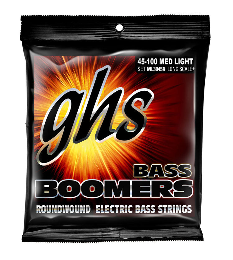 GHS Boomers Roundwound Nickel - Medium-Light - Electric Bass Guitar Strings - ML3045X