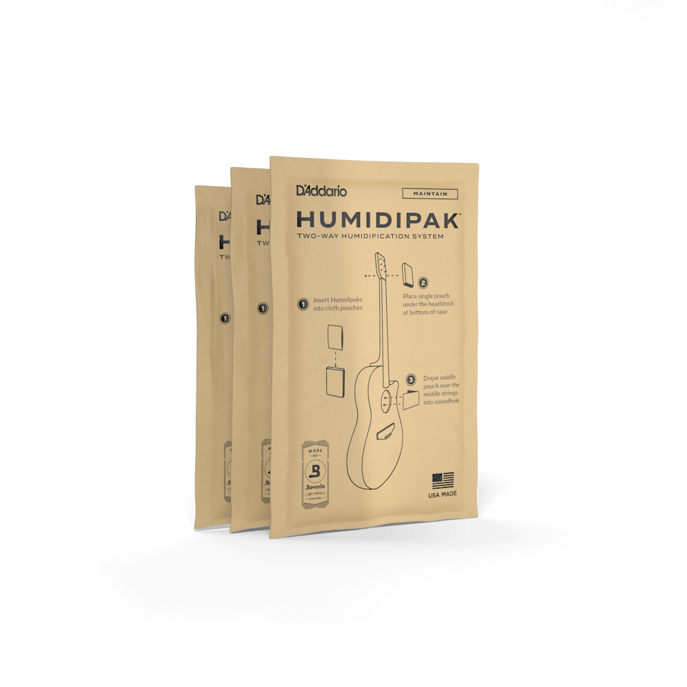 D'Addario Humidipak Two-Way Humidification System Replacement Packets, 3-Pack - PW-HPRP-03