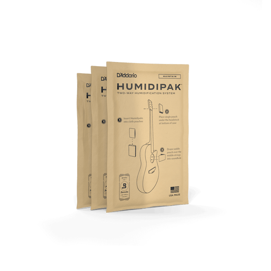 D'Addario Humidipak Two-Way Humidification System Replacement Packets, 3-Pack - PW-HPRP-03