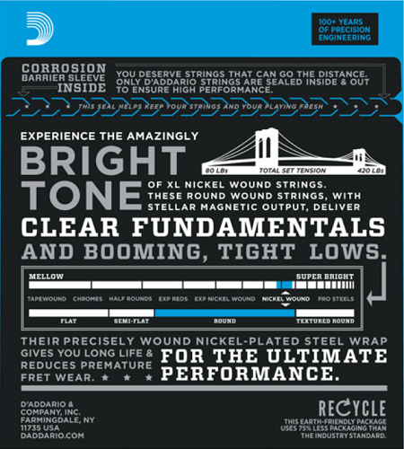 D'Addario Nickel Wound, Super Light, Short Scale, 40-95 Bass Guitar Strings