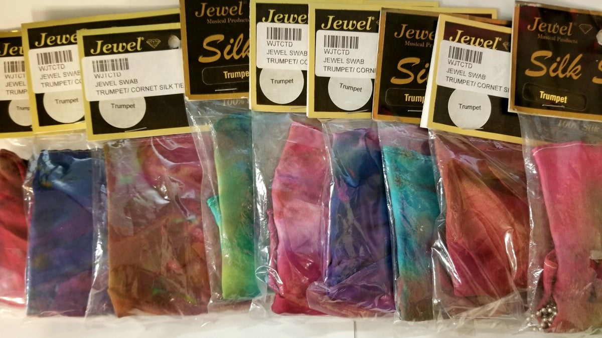 Jewel Trumpet or Cornet Tie Dye Silk Swab