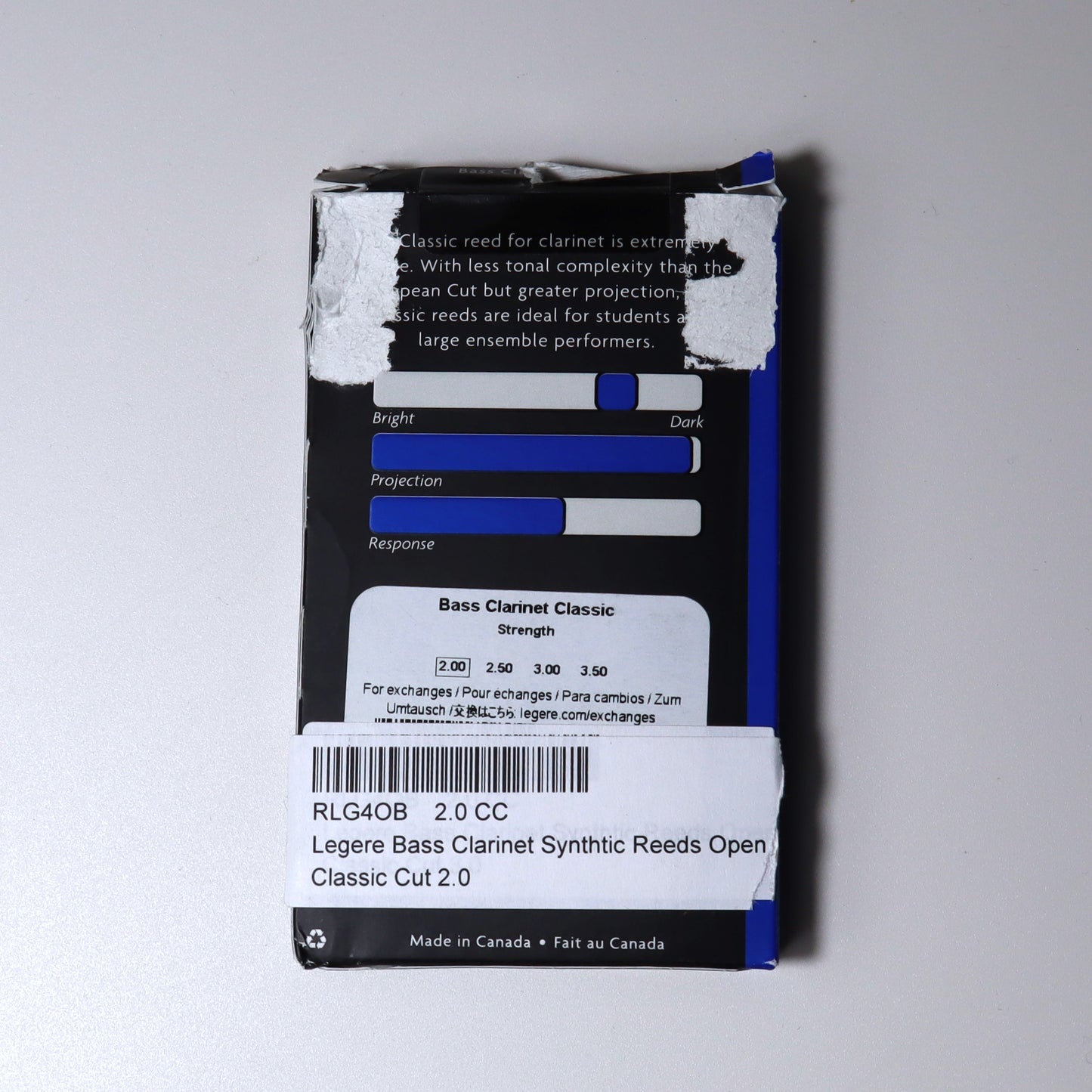 Legere Classic Bass Clarinet Reed 2.0 Open Box