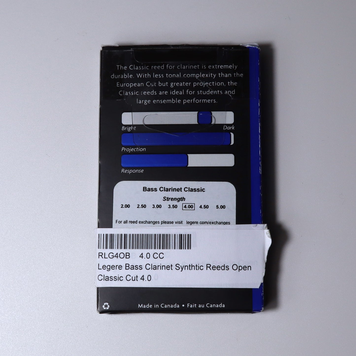 Legere Classic Bass Clarinet Reed 4.0 Open Box