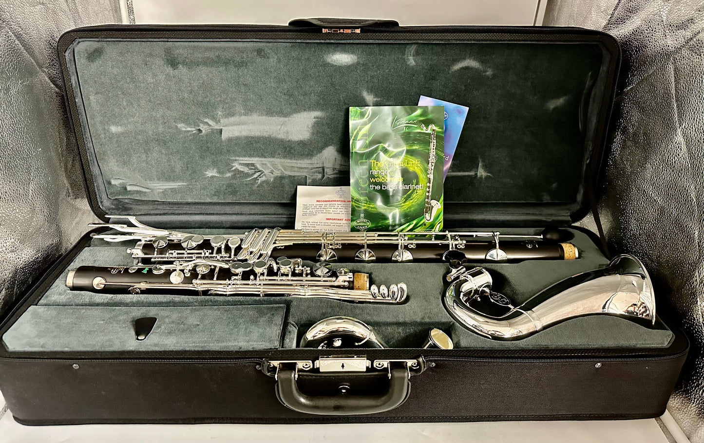 Buffet Crampon Prestige Greenline 1193 Low C Bass Clarinet Classic Logo