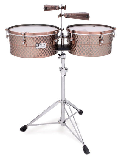 Toca Pro Line Timbale Set with Stand, Black Copper - TPT1415-BC