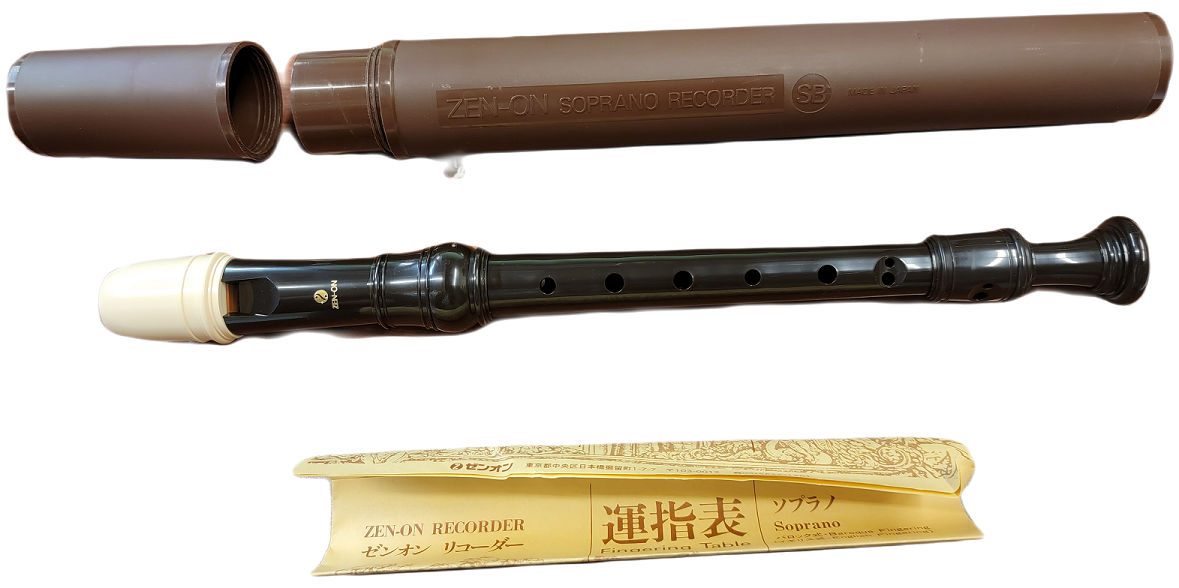 Zen-On Standard Plastic Soprano Recorder / SB in Original Packaging