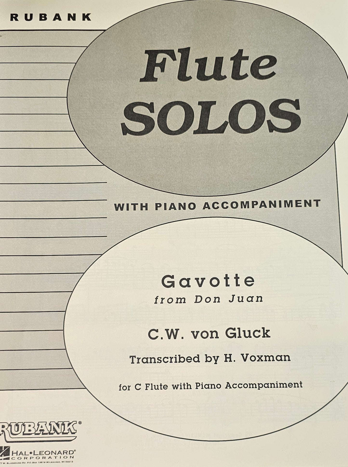 Gavotte From Don Juan for C Flute w/ Piano Accompaniment by: Christoph Gluck Arranged by: Himie Voxman