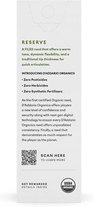 D'Addario Organic Reserve Tenor Saxophone Reeds - 5 Per Box
