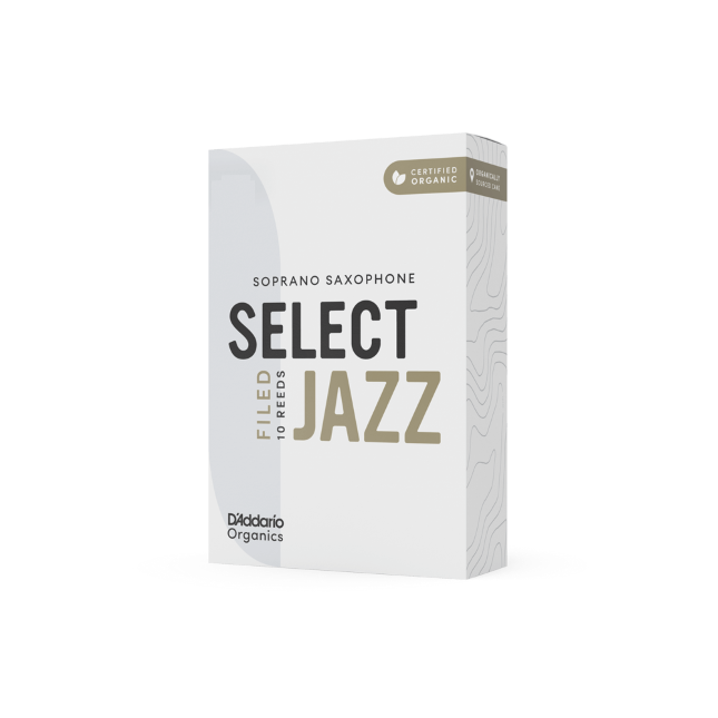 D'Addario Organic Select Jazz Filed Soprano Saxophone Reeds - 10 Per Box