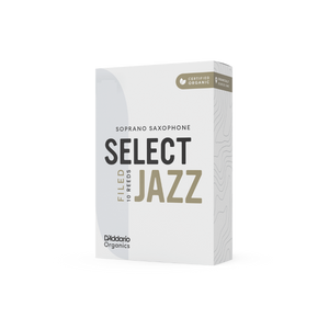 D'Addario Organic Select Jazz Filed Soprano Saxophone Reeds - 10 Per Box