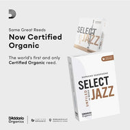 D'Addario Organic Select Jazz Unfiled Soprano Saxophone Reeds - 10 Per Box