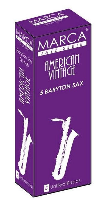Marca American Vintage Baritone Saxophone Reeds Strength 3.5 - 5 Per Box OLD STOCK
