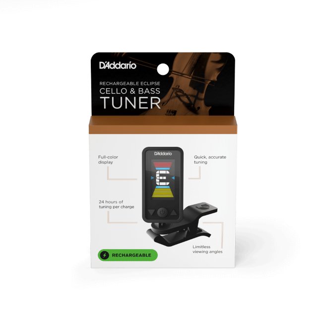 D'addario Eclipse Rechargeable Cello & Bass Tuner