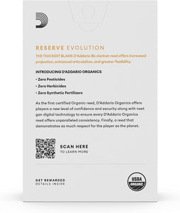 D'Addario Organic Reserve Evolution Bb Clarinet Reeds - 10 per Box