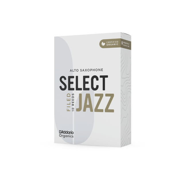 D'Addario Organic Select Jazz Filed Alto Saxophone Reeds - 10 Per Box