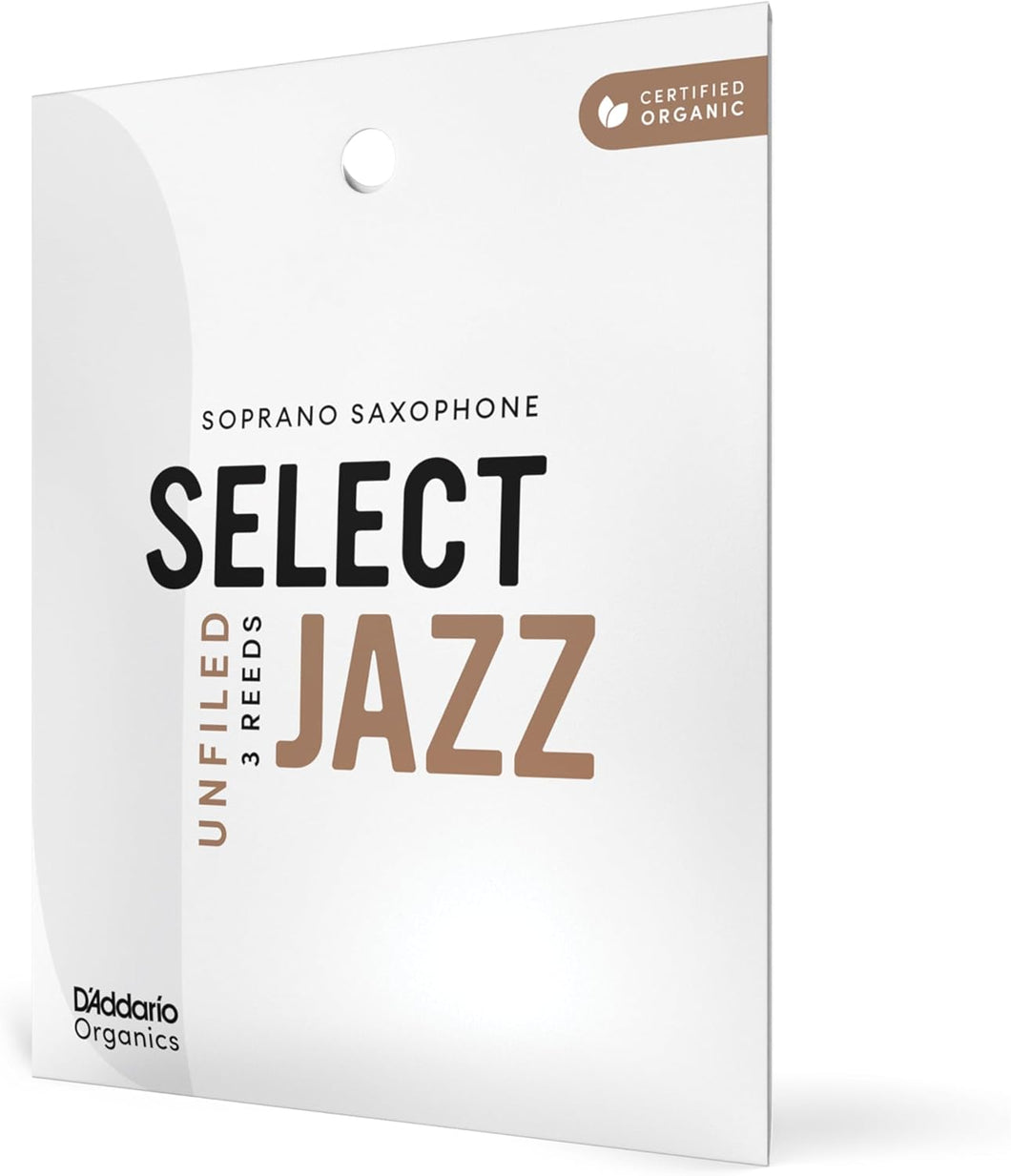 D'Addario Organic Select Jazz Unfiled Soprano Saxophone Reeds - 3 Pack