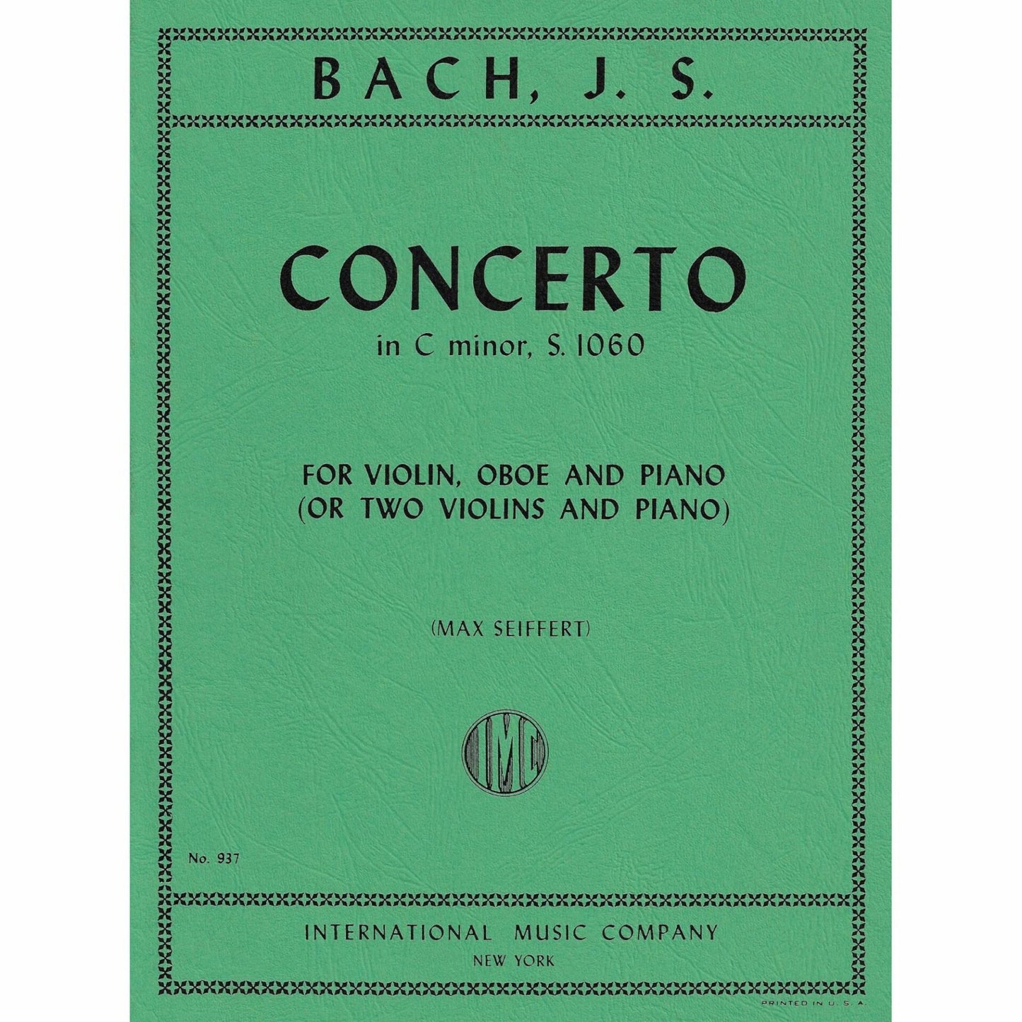 J.S. Bach Concerto in c minor S. 1060 for Violin, Oboe & Piano or 2 Violins & Piano - 937