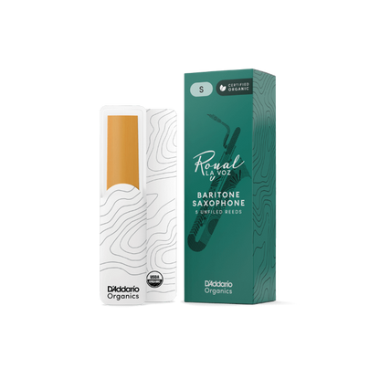Royal La Voz Organic Baritone Saxophone Reeds Medium Hard 5-Pack