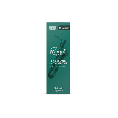 Royal La Voz Organic Baritone Saxophone Reeds Medium Hard 5-Pack