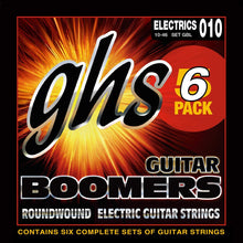 Load image into Gallery viewer, GHS Strings GBXL-5 Guitar Boomers,Nickel Plated Electric Guitar Strings,Extra Light, 6 Pack (.009-.042)