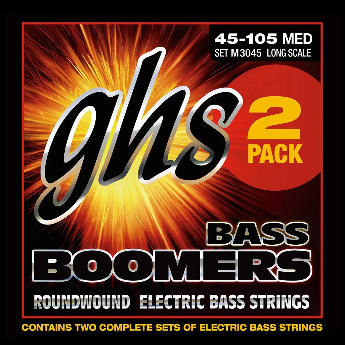 GHS Boomers - Roundwound Nickel- Medium Guage- Electric Bass Guitar Strings - M3045