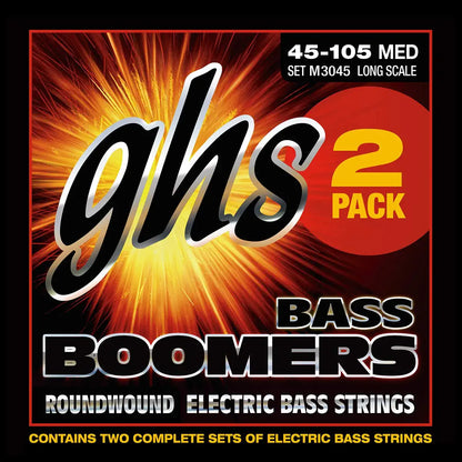 GHS Boomers - Roundwound Nickel- Medium Guage- Electric Bass Guitar Strings - M3045