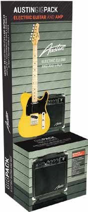 Austin Electric Guitar Pack Telecaster Style with Amp and Accessories