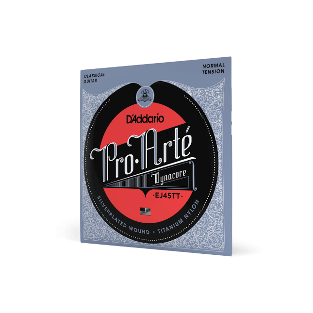 D'Addario Pro-Arte Dynacore, Titanium Trebles, Normal Tension Classical Guitar Strings - EJ45TT