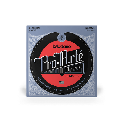 D'Addario Pro-Arte Dynacore, Titanium Trebles, Normal Tension Classical Guitar Strings - EJ45TT