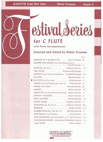 Gavotte From Don Juan for C Flute w/ Piano Accompaniment by: Christoph Gluck Arranged by: Himie Voxman