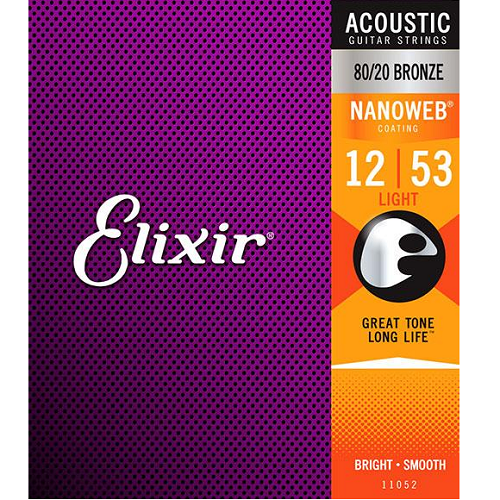 Elixir Acoustic 80/20 Bronze Nanoweb Guitar Strings