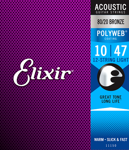 Elixir 12-STRING 80/20 Bronze Polyweb Acoustic Guitar Strings