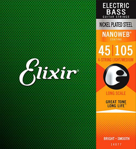 Elixir Nickel Plated Nanoweb Steel Bass Guitar Strings