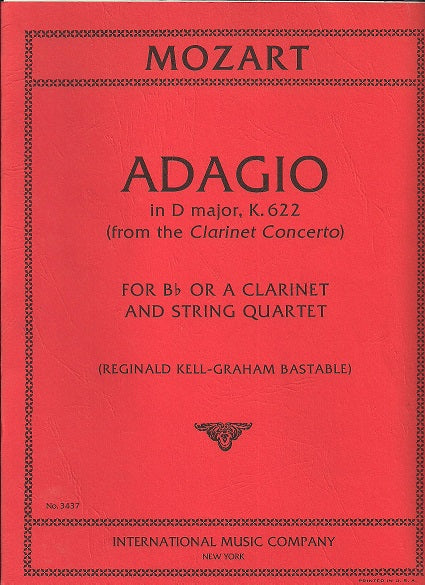 IMC BOOK - ADAGIO IN D MAJOR, K. 622 (KELL-BASTABLE) - 3437