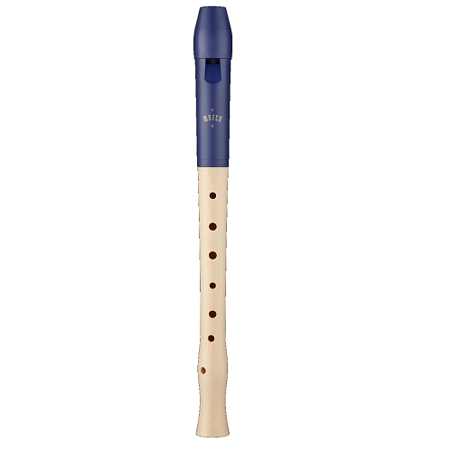 Moeck Flauto 1 Plus  Soprano Synthetic &  MAPLE, Single HOLES, Blue Head Recorder - 1024