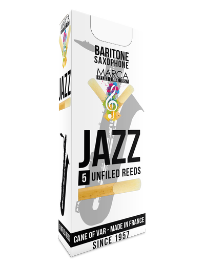 Marca JaZZ Unfiled Baritone Saxophone Reeds - 5 Per Box