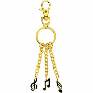 AIM GIFTS 3 Music Charms, G-Clef, 8th note and 16th note Keychain - K615