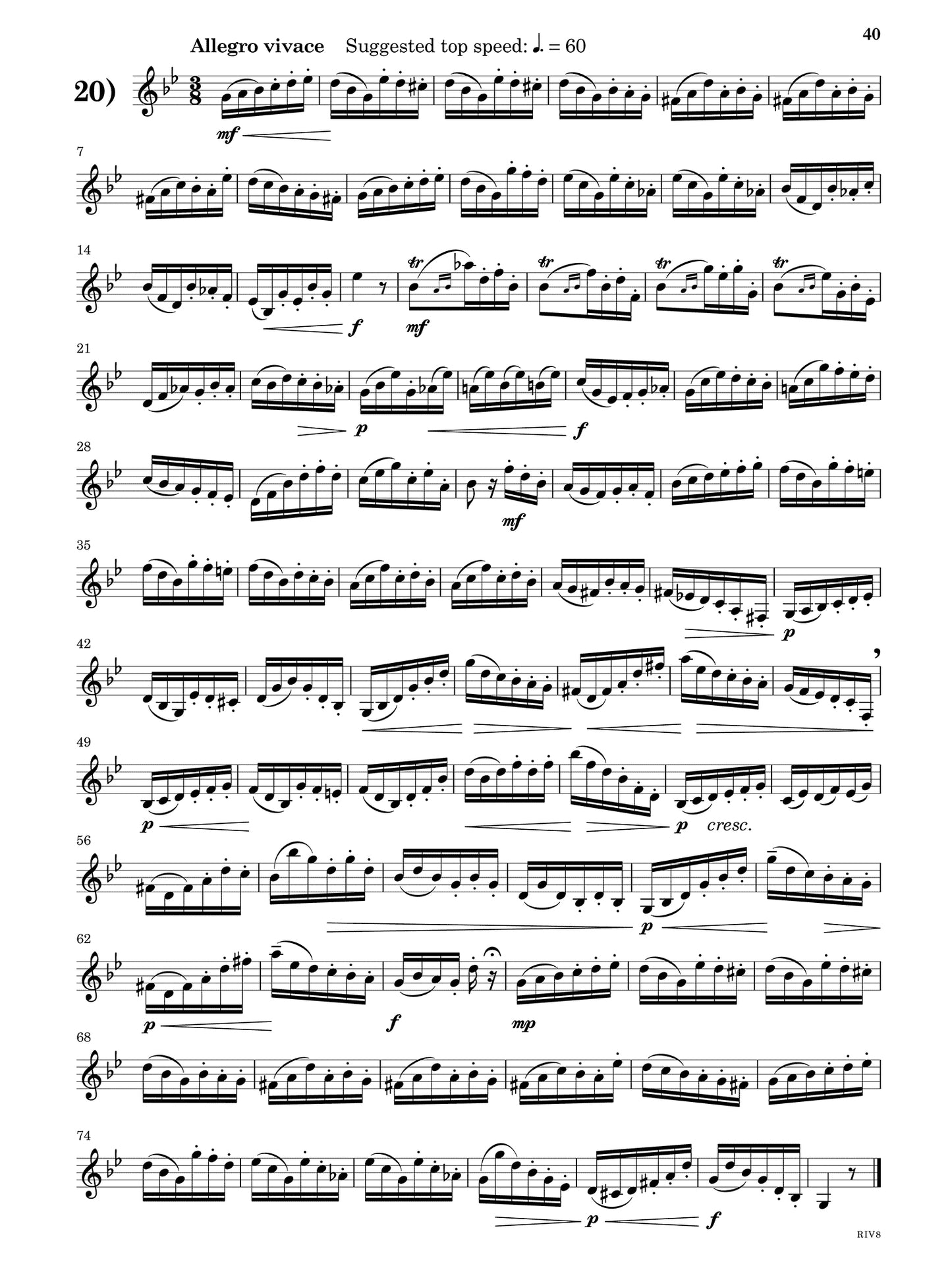 Rose 32 Etudes for Clarinet - RIV8