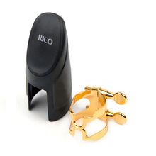 Load image into Gallery viewer, Rico Gold Plated Bb Clarinet H-Ligature &amp; Plastic Cap - HCL1G