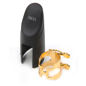 Rico Gold Plated Alto Saxophone H-Ligature & Plastic Cap - HAS1G
