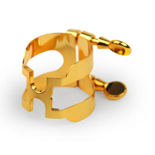 Load image into Gallery viewer, Rico Gold Plated Alto Saxophone H-Ligature &amp; Plastic Cap - HAS1G