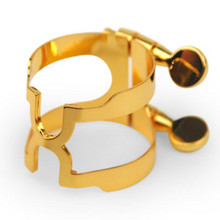 Load image into Gallery viewer, Rico Gold Plated Baritone Saxophone H-Ligature &amp; Cap for Selmer-Style Mouthpieces - HBS2G