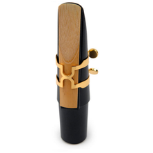 Load image into Gallery viewer, Rico Gold Plated Baritone Saxophone H-Ligature &amp; Cap for Selmer-Style Mouthpieces - HBS2G
