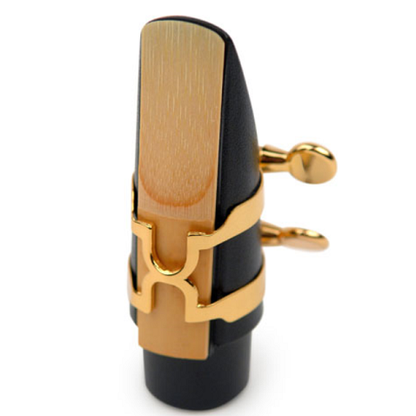 Rico Gold Plated H-Ligature and Cap for Soprano Sax Hard Rubber Mouthpiece- HSS1G