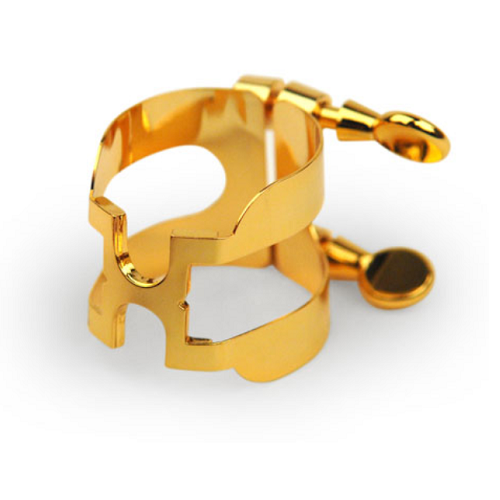 Rico Gold Plated H-Ligature and Cap for Soprano Sax Hard Rubber Mouthpiece- HSS1G