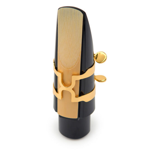 Rico Gold Plated H-Ligature & Plastic Cap for Otto Link Metal Tenor Sax Mouthpiece- HTS2G