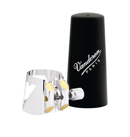 Vandoren Optimum Bb German Clarinet Silver Plated Ligature & Plastic Cap LC05P