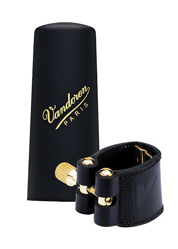 Vandoren Leather Ligature and Plastic Cap for V16 Baritone Sax LC290P